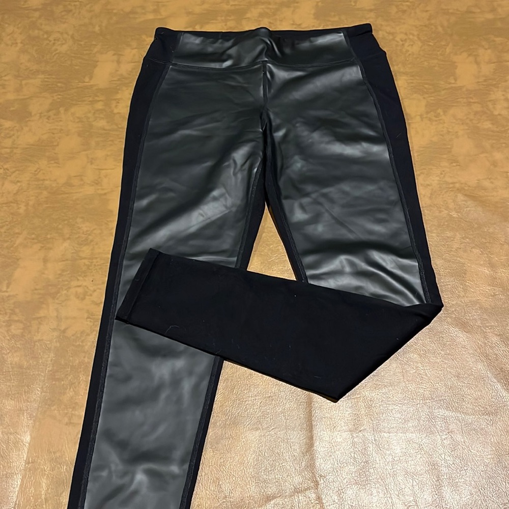 Athleta Leather Panel Leggings
